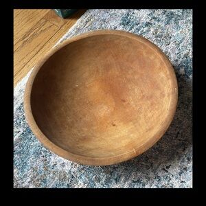 Antique Dough Butter Primitive Rustic Wooden Bowl